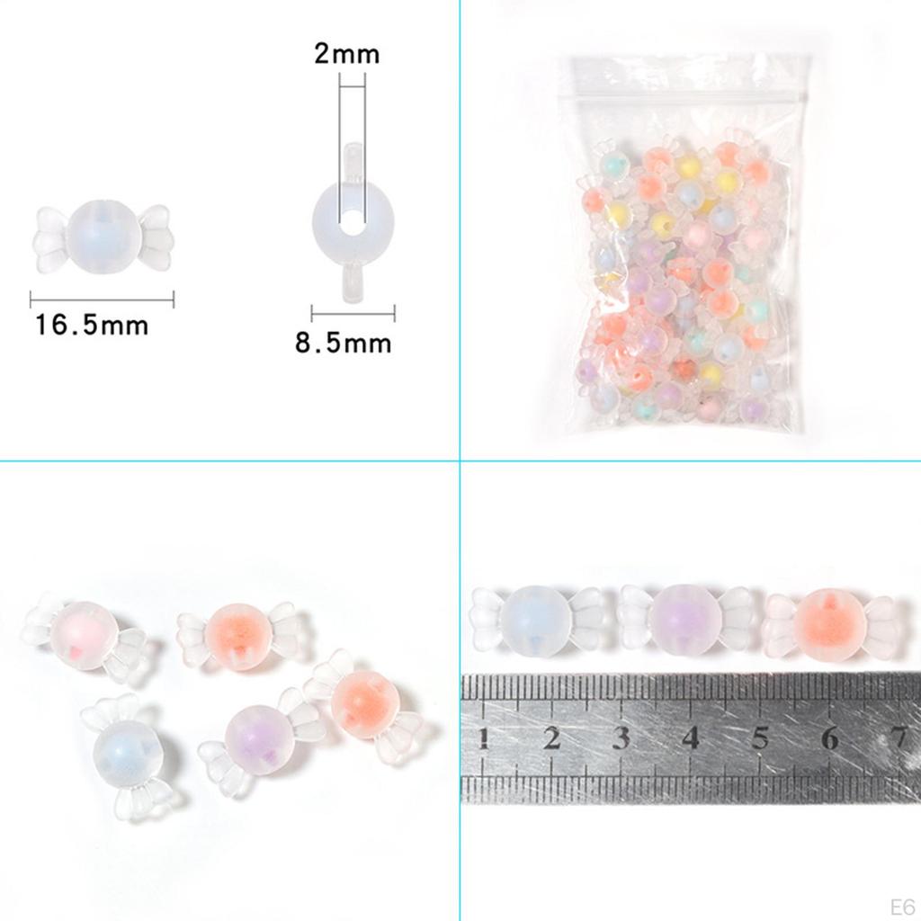 100 Pieces Colorful Acrylic Beads with Hole for DIY Craft, Necklace, Jewelry Making, Bracelets,