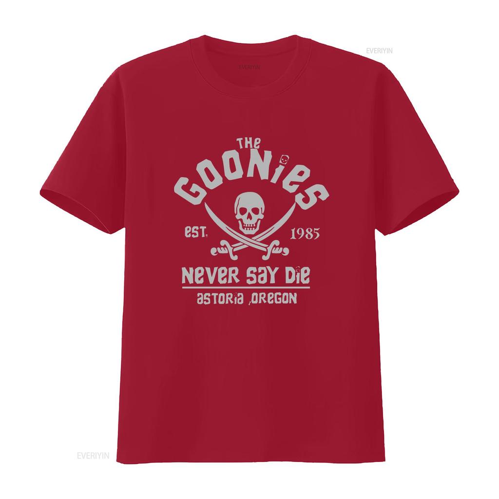 The Goonies Never Say Die Skull Retro Movie T Shirt Black Adventure Cult vintage Washed Stylish designer clothes graphic