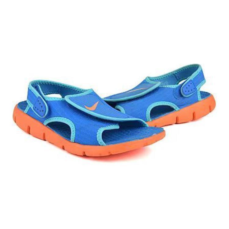 Nike Sunray Adjust 4 Slip Resistant Abrasion Resistant Children's Sandals Blue Orange Kids' 386518-418