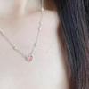 Zhongying Jewelry Peach Heart Love Necklace In Pearl Clavicle Chain Women's Niche Design