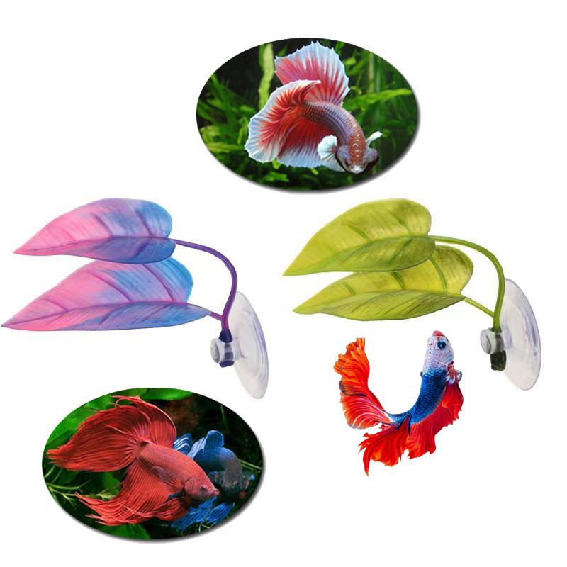 Artificial Aquatic Plant Aquarium Landscaping, Artificial Betta Fish Leaves, Resting Leaves, Spawning Leaves