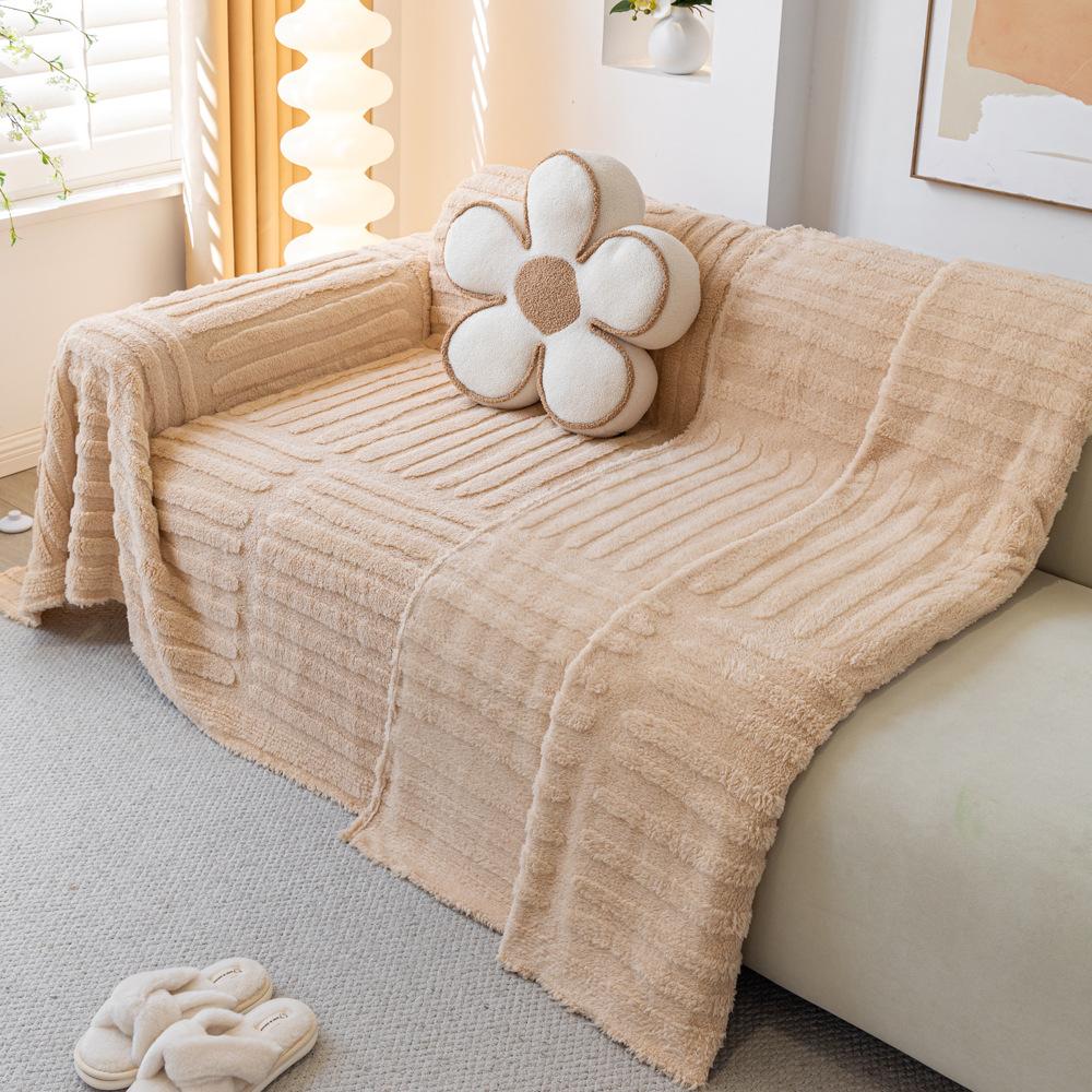 Shu Cotton Velvet Winter Jacquard Sofa Cushion Simple Modern Sofa Cover All-Inclusive Universal Cover Cloth