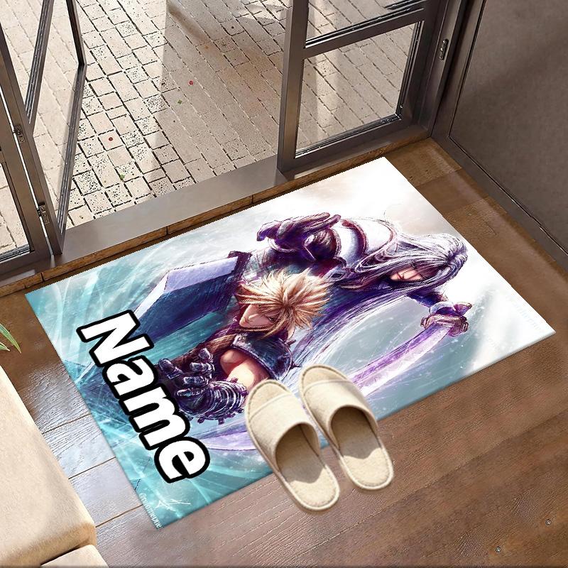 Benutzerdefinierter Name Personalisierter Final Fantasy Druck Teppich, Vielseitiger Heimdekor Teppich, für Spielzimmer, Wohnung, Balkon, Eingangsbereich, Flur Geschenk