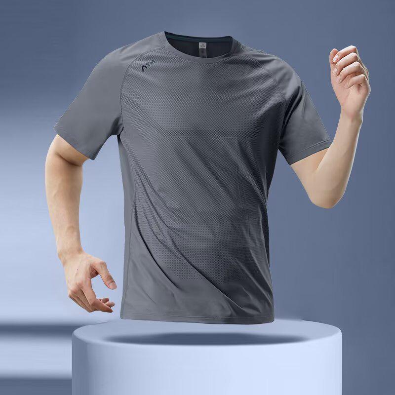

Men s Quick-Dry Marathon Short-Sleeve Running T-Shirt - Summer Fitness Sports Top M сірий колір