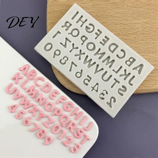Nonstick Baking Molds for Desserts Alphabet Number Silicone Mold Cake Decorating, Mini Letters 0-9 Fondant Tool, Bakeware Jelly Flexible Non-stick