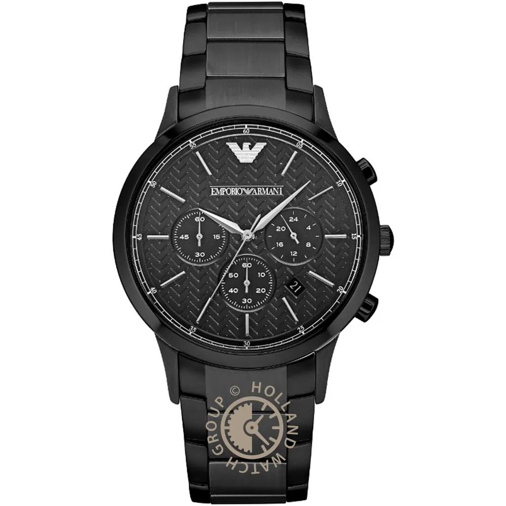 

Emporio Armani Renato Black Metal/Stainless Steel Bracelet Men s Quartz Chronograph Watch AR2485 чёрный