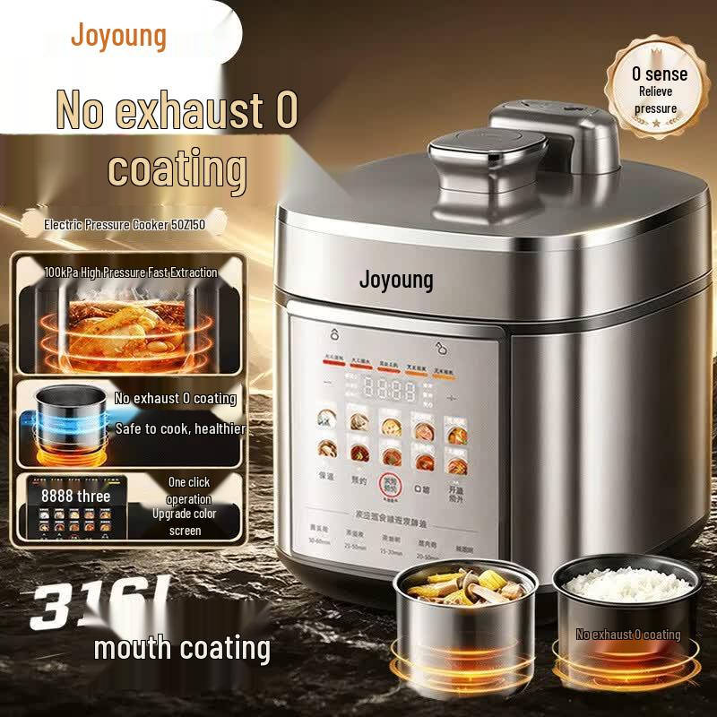 Joyoung 5L 316L Stainless Steel Electric Pressure Cooker with Dual Pots
