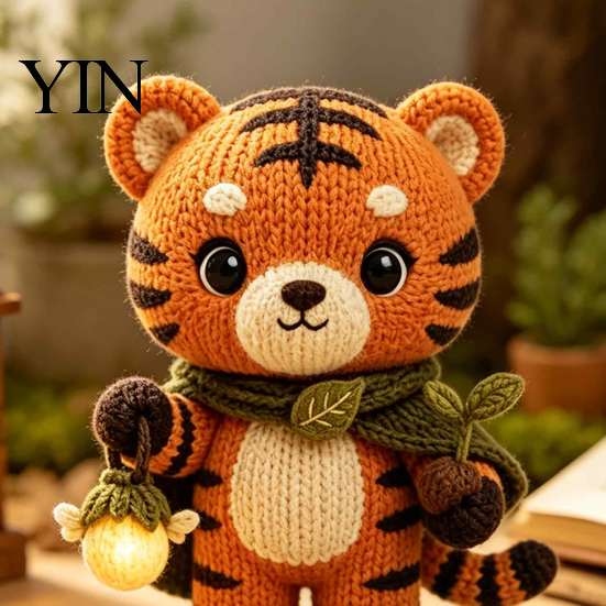 Handcrafted Yarn Art Handmade Knitted Doll for Kids, Soft Crochet Forest Animal Plush Toy, Adorable Keepsake Cute Hand Woven Stuffed Doll, Unique Gift