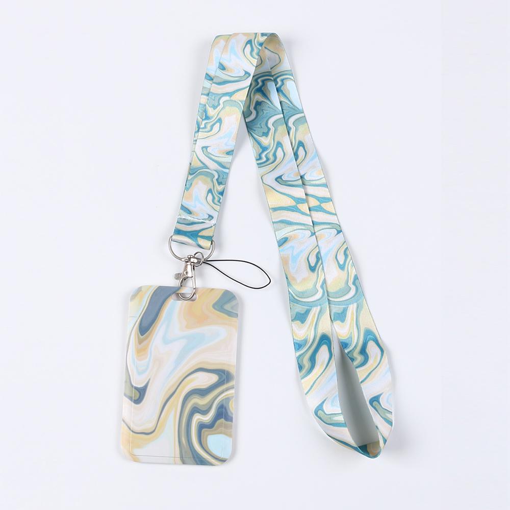 Handy Umhängeband Crossbody mit Handschlaufe Marmormuster Kartenfach Hülle für Bus-/Ausweiskarte Handy Umhängebänder Verstellbarer Riemen