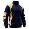 Men's Colorblock Stand Collar Button Sweatshirt Hoodie Men's Sports Large Size Casual Sweatshirt