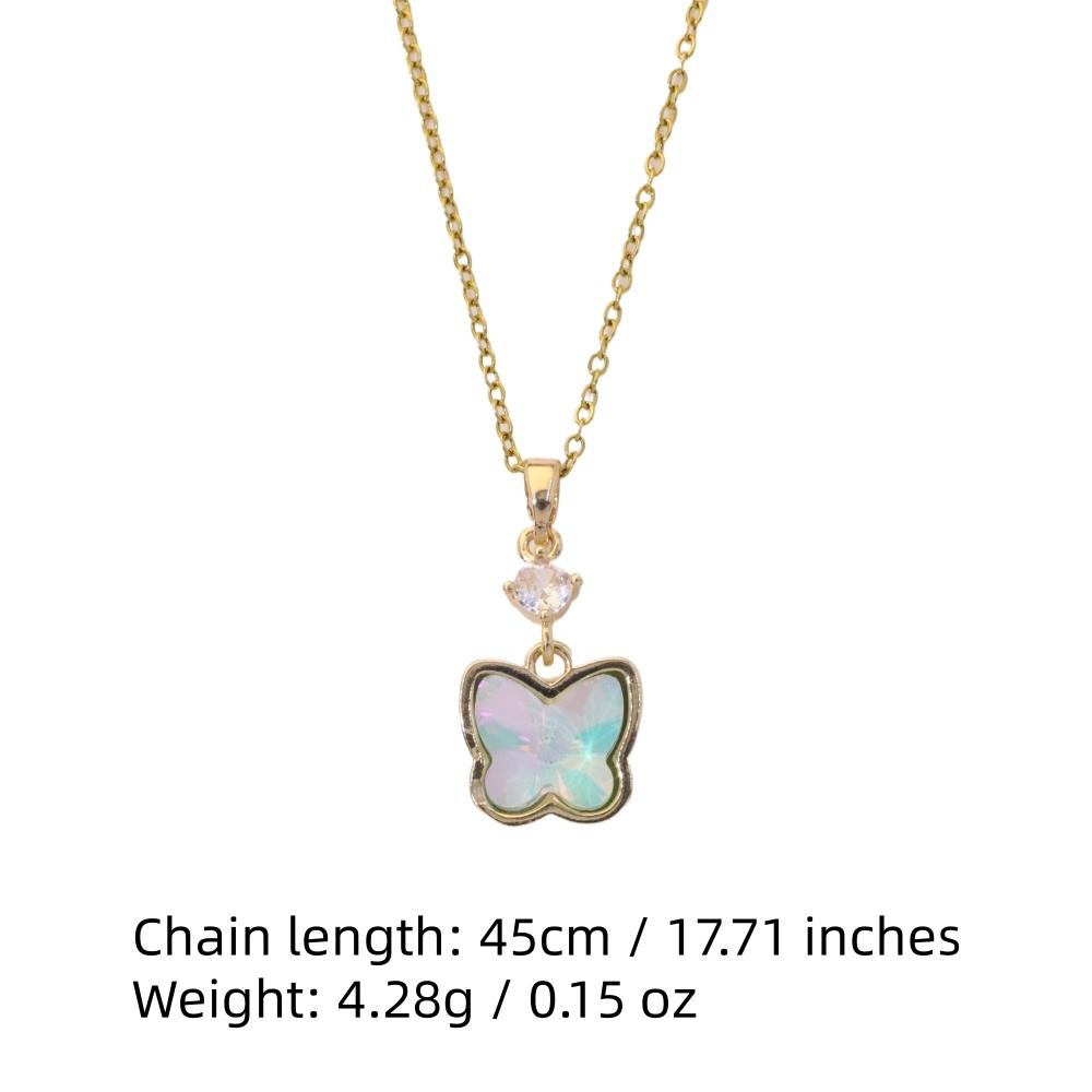 Fashion Artificial Crystal Butterfly Pendant Necklaces for Women Zirconia Necklace Wedding Party Jewelry Accessories