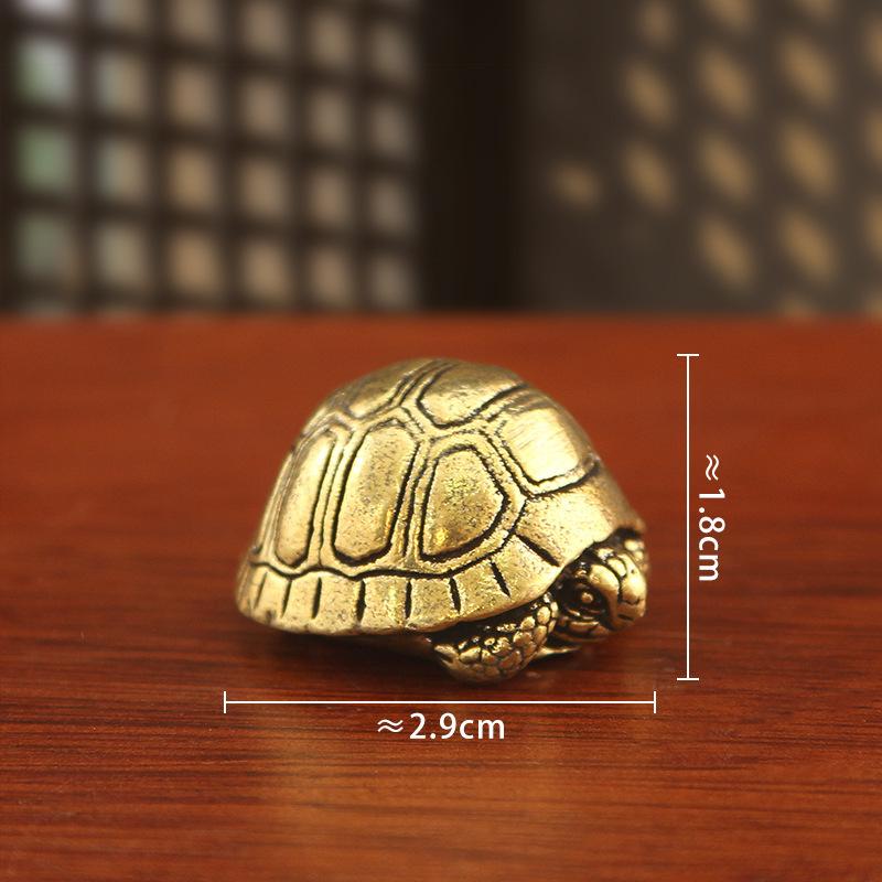Solid Brass Sea Turtle Figurine Vintage Statue Ornament Tabletop Home Decor Craft Gift