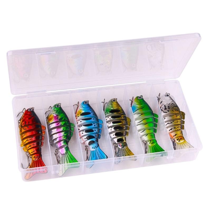 7 Segment Artificial Hard Baits Multi Jointed Swimbaits Swimming Lures with Treble Hook Saltwater Swimbait