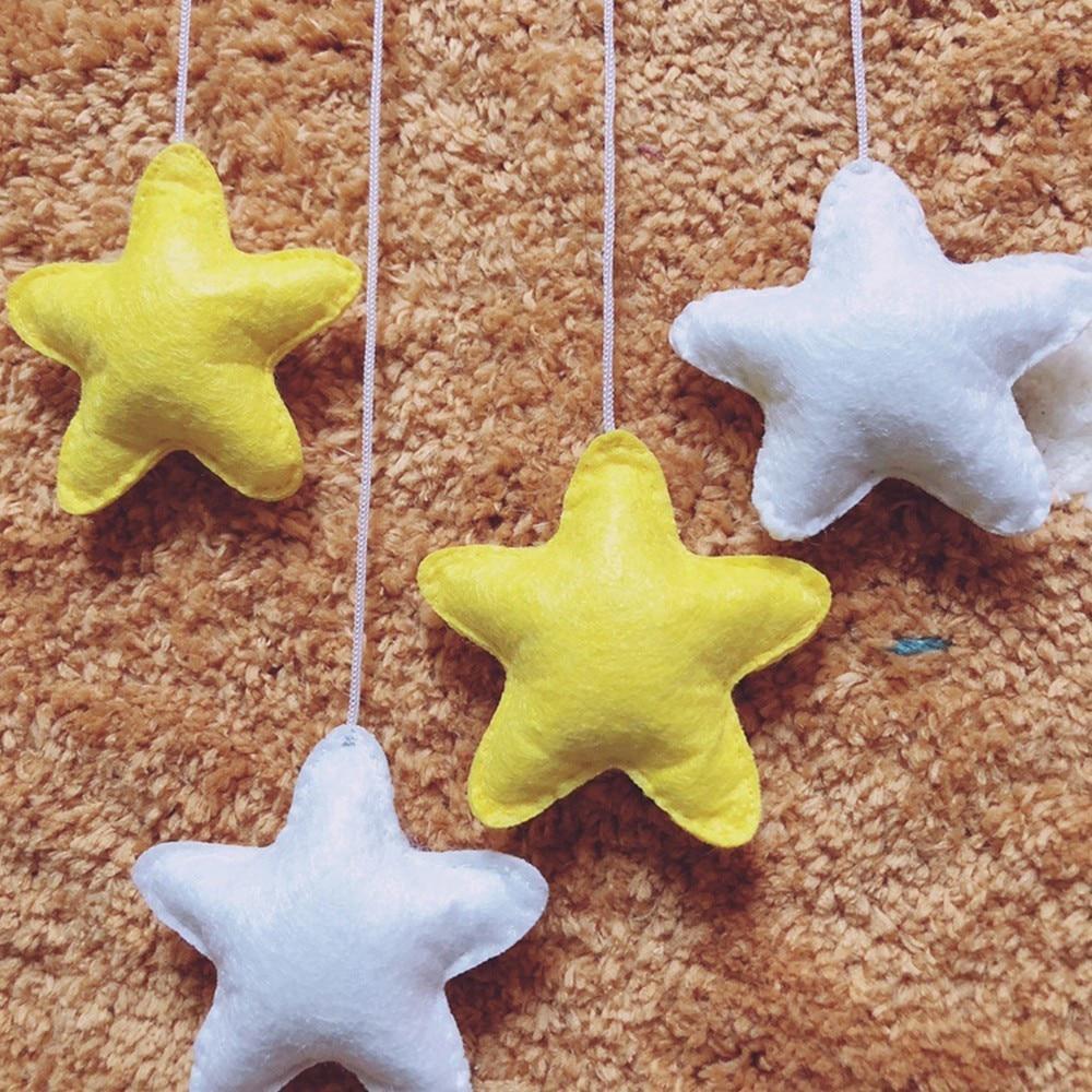 Moon Swan DIY Baby Rattles Mom Handmade Toy Rotating Crib Mobiles Holder Bed Wind-up Musical Box