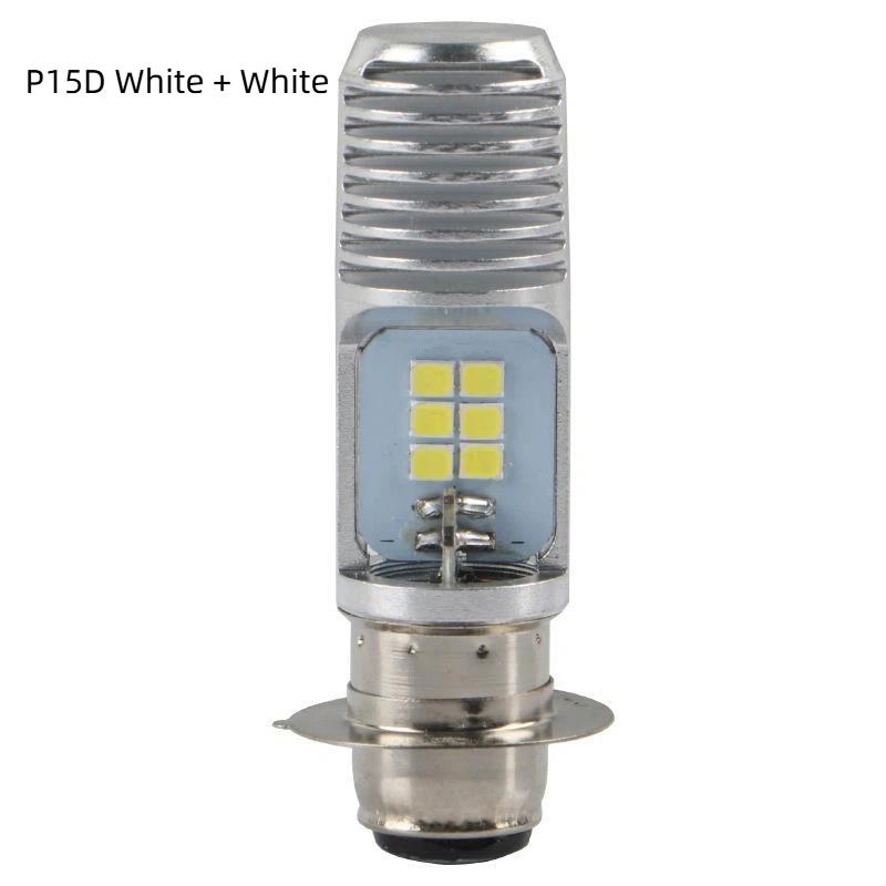 

1Pc Motorcycle H4 Ba20D P15D Headlight 3030 24Msd Led Light Bulbs Dual Color White Yellow Plug And Play For Atv Moped Bike