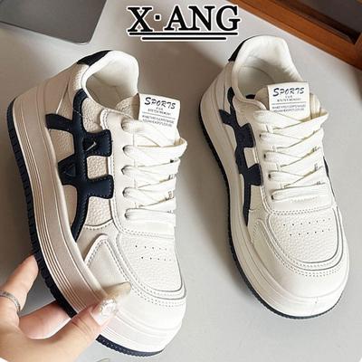 The First Layer of Cowhide Board Shoes Women's Thick-soled Heightening Little White Shoes Women's Shoes Autumn New Casual Sports Shoes