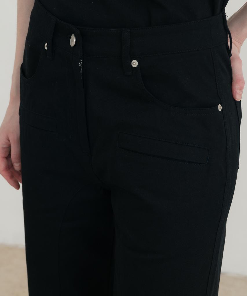 SSIN AND LEE (W) Roam Biker Detail Cotton Pants Black