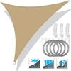 Voile d'ombrage triangulaire Imperméable Voile de jardin Tonnelle 98% Blocage UV Auvent de patio extérieur pour fête avec accessoires d'installation et cordes