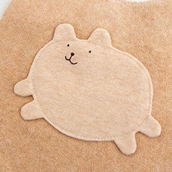 Pompkins BABY Organic Cotton Bib and Dog Made In Japan Y-1083 100% (Rabbit, Bear, Series) (Bear (Brown))