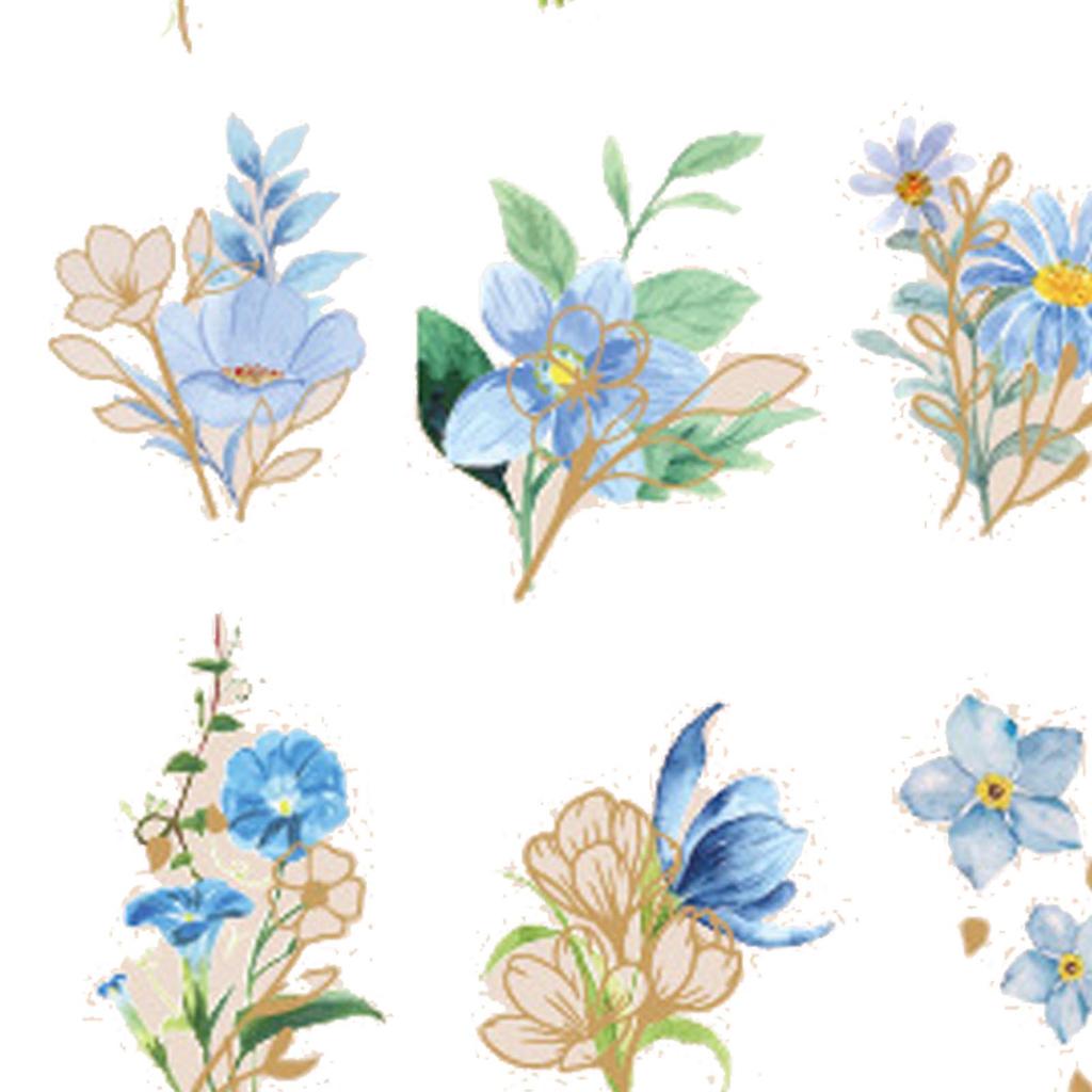 Flower Stickers for Scrapbooking Vintage Self Adhesive Waterproof Scrapbook Floral Decoration Stickers