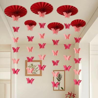 Chinese Style Butterfly Banner DIY Crafts Ceiling Hanging Ornament  Wedding Celebration