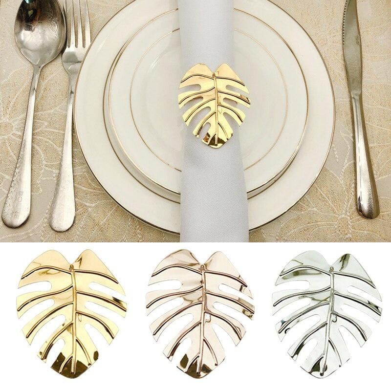 1 Pcs Napkin Rings Set Leaves Napkin Ring Holders Decorative Napkin Buckle Wedding Party Dinner Table Decor