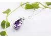 Zhenrong Imitation Brazilian Amethyst Teardrop Angel's Tear White Copper Pendant