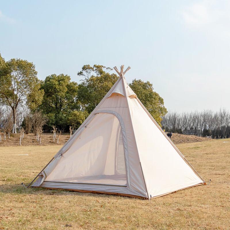 OEING Outdoor TC Cotton Pyramid Camping Tent 3-4 Person