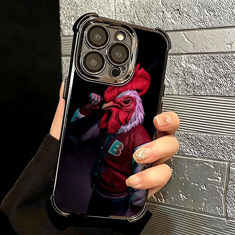 H-Hotline M-Miami Game Plating Phone Case For Iphone 16 17 Pro Max Air 16E 14 15 Plus 12 13 Mini Anti-Fall Airabag Cover