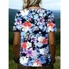 Large size women's 2026 new 3D printed V-neck short sleeved T-shirt, comfortable, loose and versatile casual top