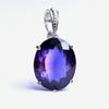 Natural 19Ct Purple Tanzanite Oval Pendant 925 Sterling Silver Certified Jewelry