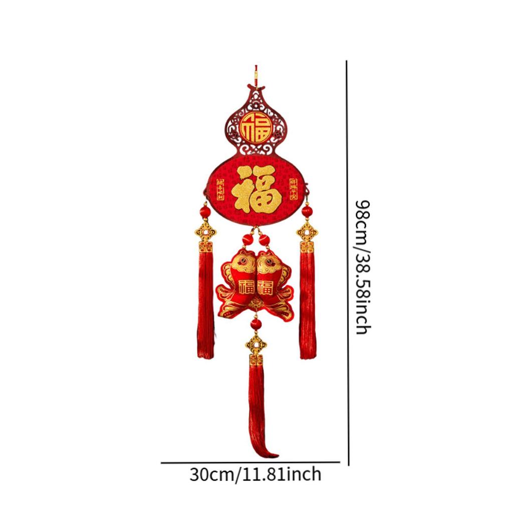 Lucky Fu Character Velvet Spring Festival Pendant Hanging Decor Ceiling Ornament for Chinese New Year Home Entryway Party 2026