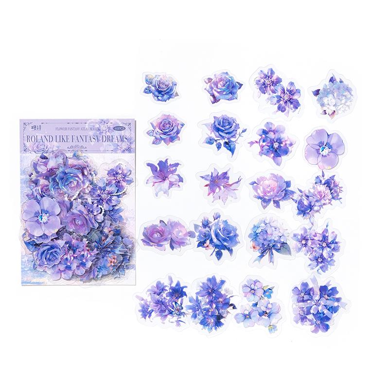 

40 pcs INS Beautiful Flowers Stickers pack Stick Labels Decorative Diary Album Scrapbooking material junk journal supplies