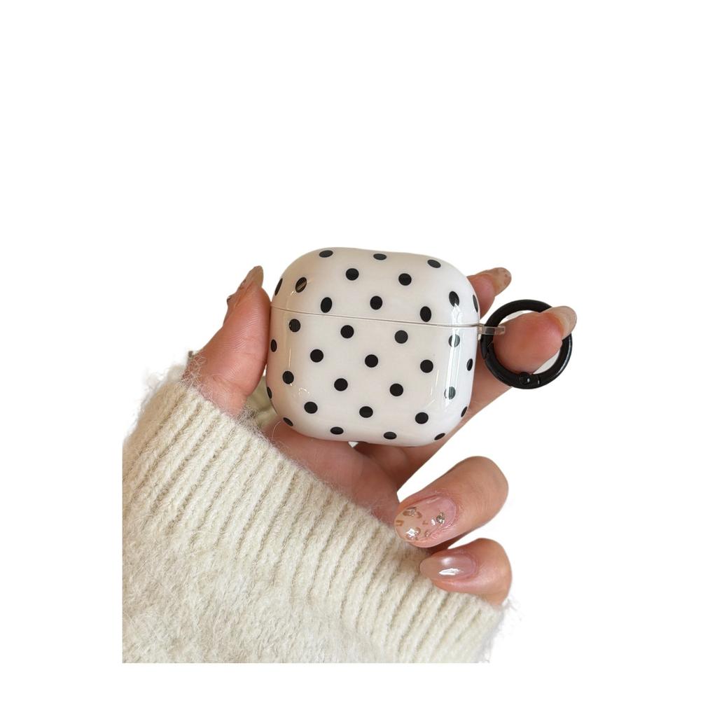 Ins Korean Simple White Background Black Polka Dot for AirPods 1 /pro1 Earphone Protective Case Two or Three Generations of New Models