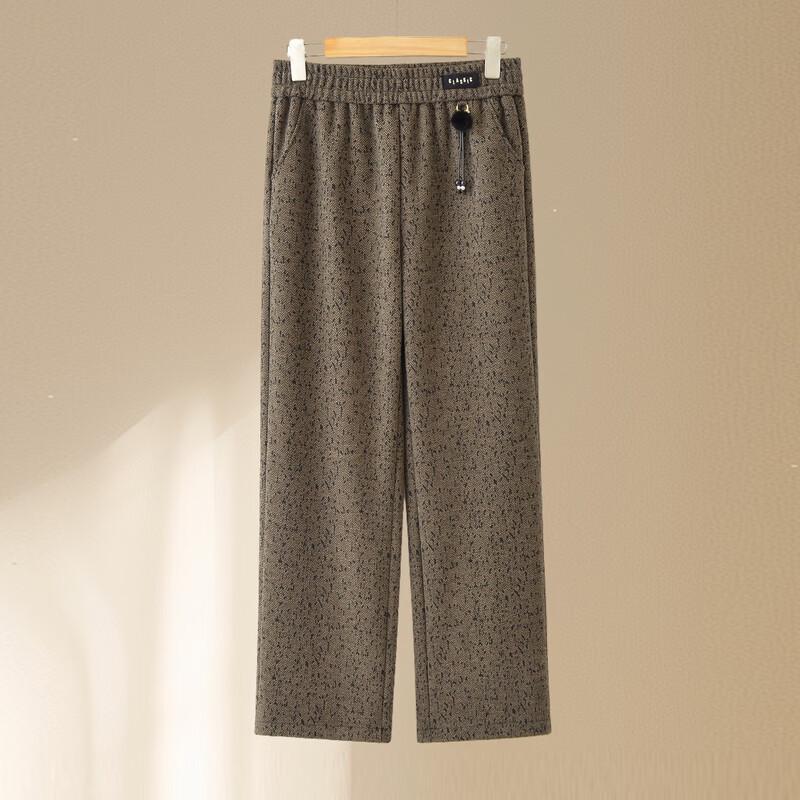 Hodo Women's Elastic Waist Wide-Leg Casual Straight-Leg Trousers