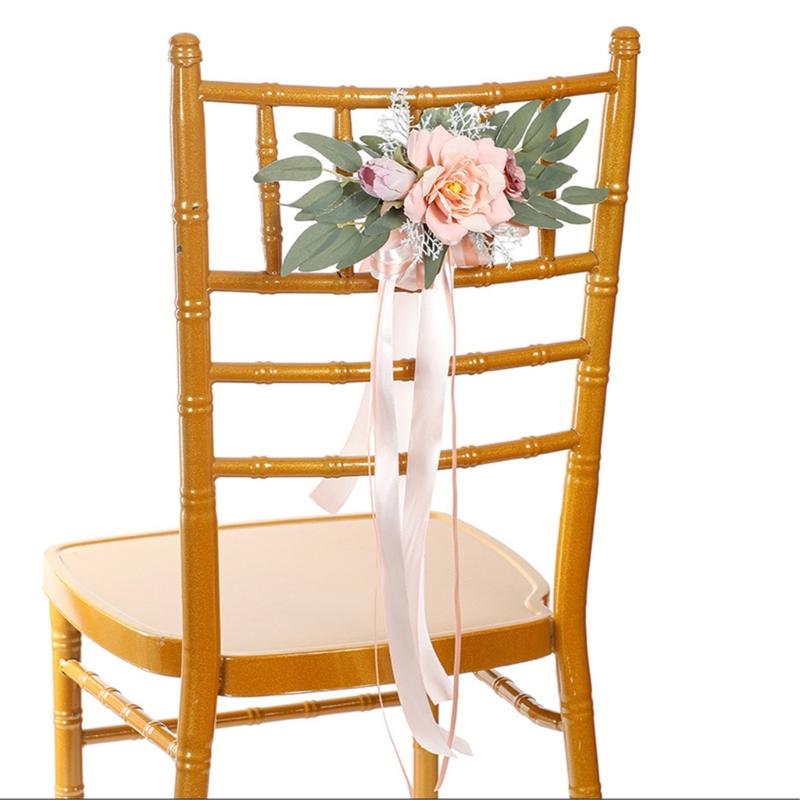 Tulle Church Wedding Chair Flowers Newest Chair Sashes Bands Chair Flowers for Weddings and Event
