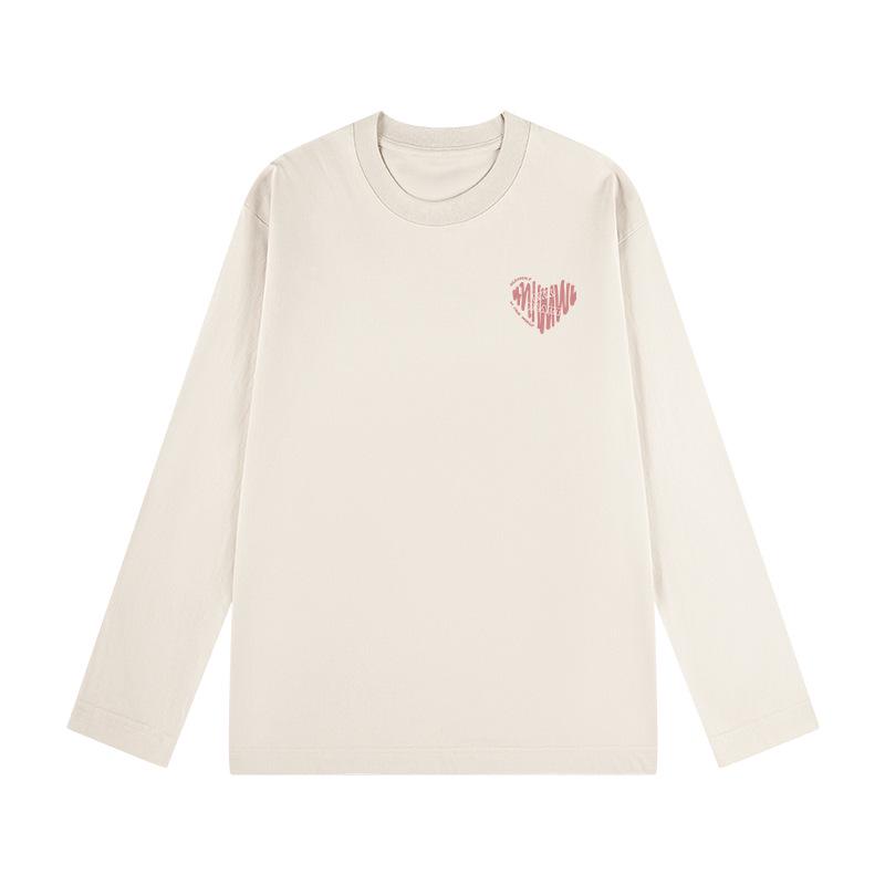 Women's 2025 American Style Pure Cotton Long-Sleeve T-Shirt: Loose Fit, Ideal for Autumn/Winter.