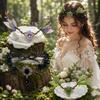 Rhinestone Decorated Fairy Flower Leaf Headbands Elven Princess Tiara  Photoshoot Costume