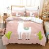 Sada povlaků na přikrývky se zvířaty Kreslený vzor s motivem bílé ovce Kawaii King Queen Twin Plná velikost pro děti Teens Polyester Sada povlečení