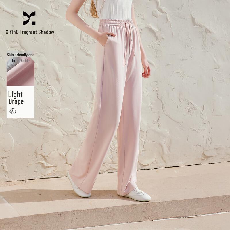 Women s High-Waist Draping Straight Wide-Leg Casual Pants L