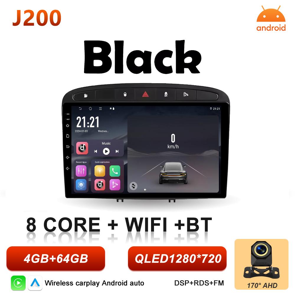 Android 16 Carplay For Peugeot 308 308SW 408 2007 2008 2009 2010 2011 - 2020 Multimedia Player Bluetooth DVD 2k Touch Screen 5G