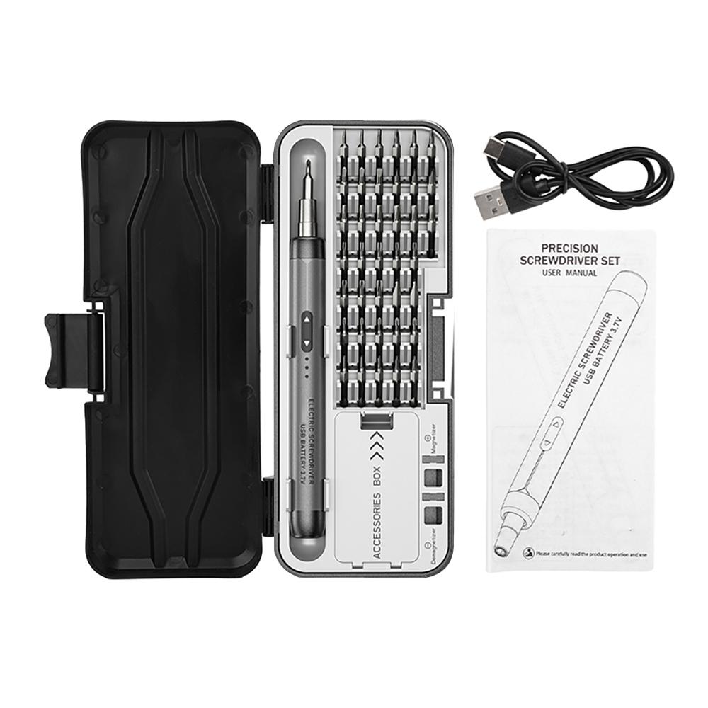 DC 3.7-4.2V 46-in-1 Compact Precision Electric Screwdriver Rechargeable Household Cordless Mini Drill Electric Screwdriver Set