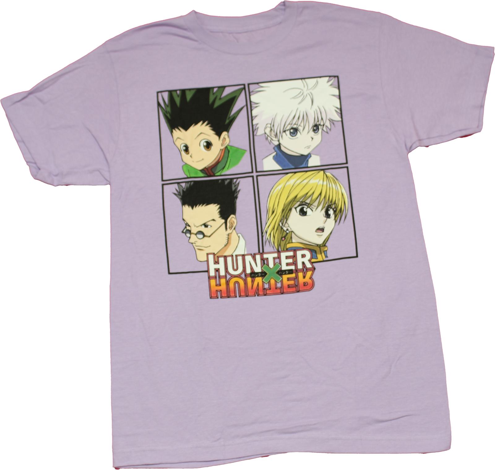 Hunter X Hunter Mens T-shirt Four Boxed Characters Over Logo XXXL