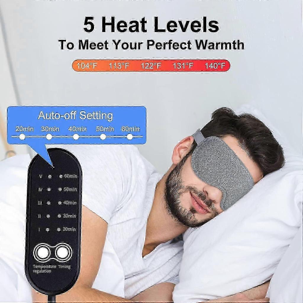 USB Heated Eye Mask for Dry Eyes, Warm Compress with Timer & Temp Control for Blepharitis Relief-T2