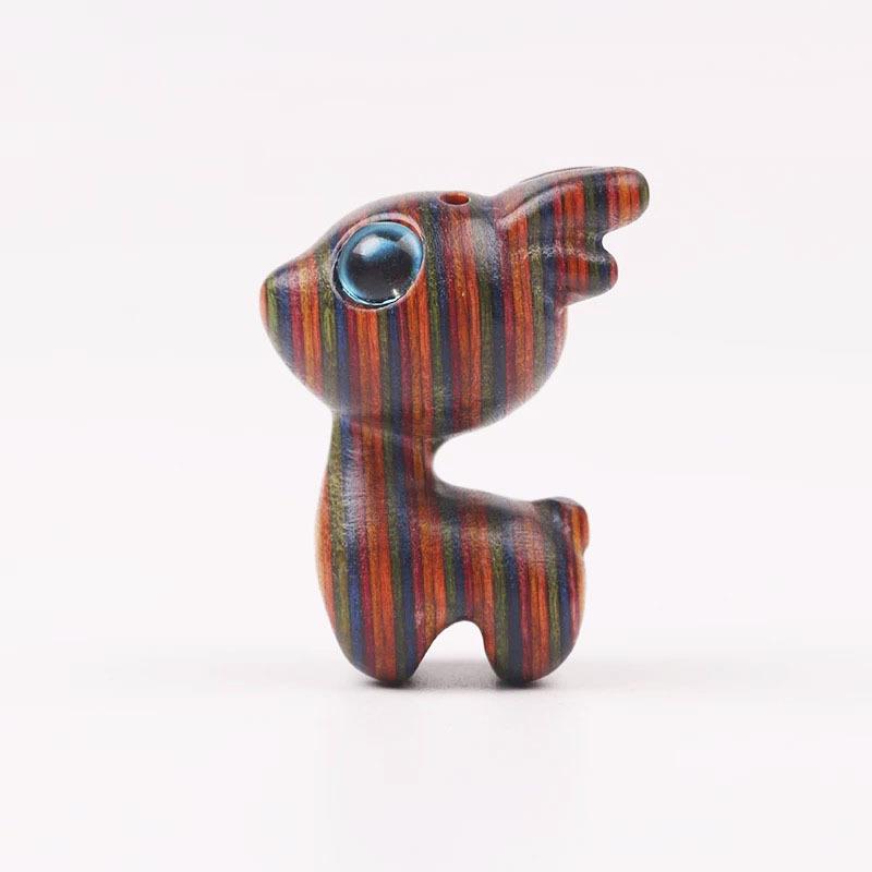 Wooden Cute Cartoon Deer Ornaments Miniature Figurine home Decor DIY Key Chain Accessories Birthday gifts Souvenirs