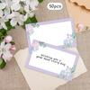 50pcs, Purple Flower Blank Message Cards, Pocket Cards, Business Cards, Blank Greeting Cards, Small Business Supplies, Gift Tags