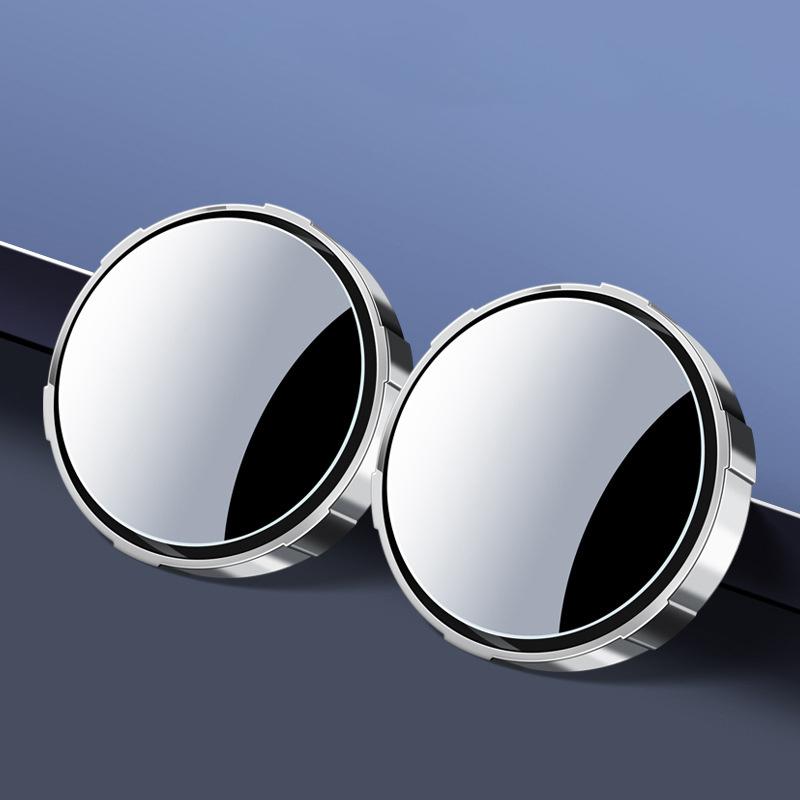Car Small Round Mirrors Blind Spot Rear View Mirror Auxiliary Reversing Parking Convex Mirror 360 Degree Adjustable