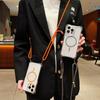 For iPhone 16 Pro Max Magnetic Case with Lanyard Drop-Proof TPU+PC Phone Back Cover