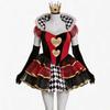 Herzkönigin Kostüm für Damen Alice im Wunderland Rotes Herz Königin Kleid Halloween Cosplay Outfit
