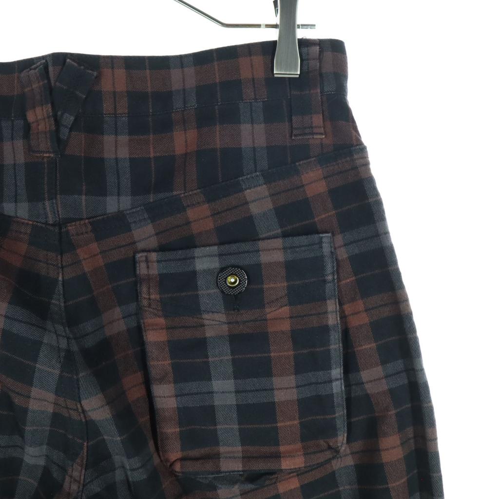 Beauty products PPFM Check Pattern 3D cutting Cotton pants Brown Men's Used